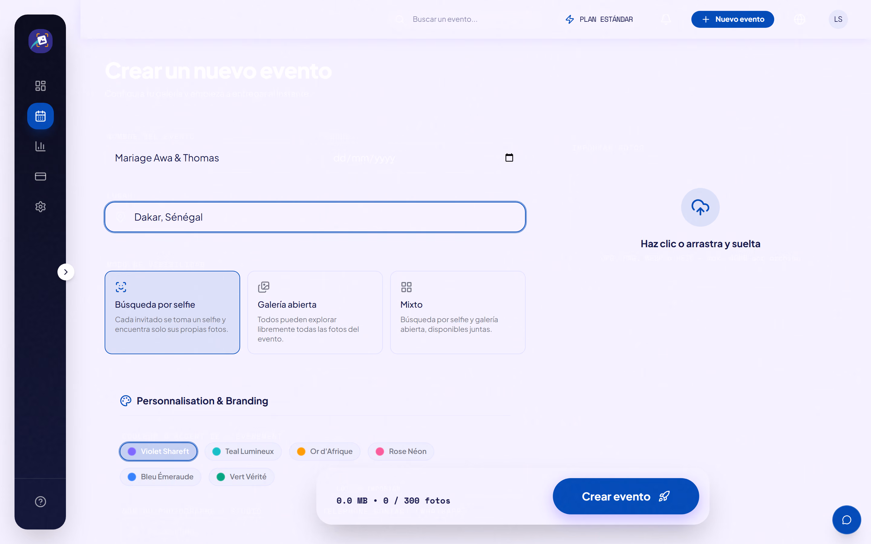 Screenshot of the SHAREFT interface