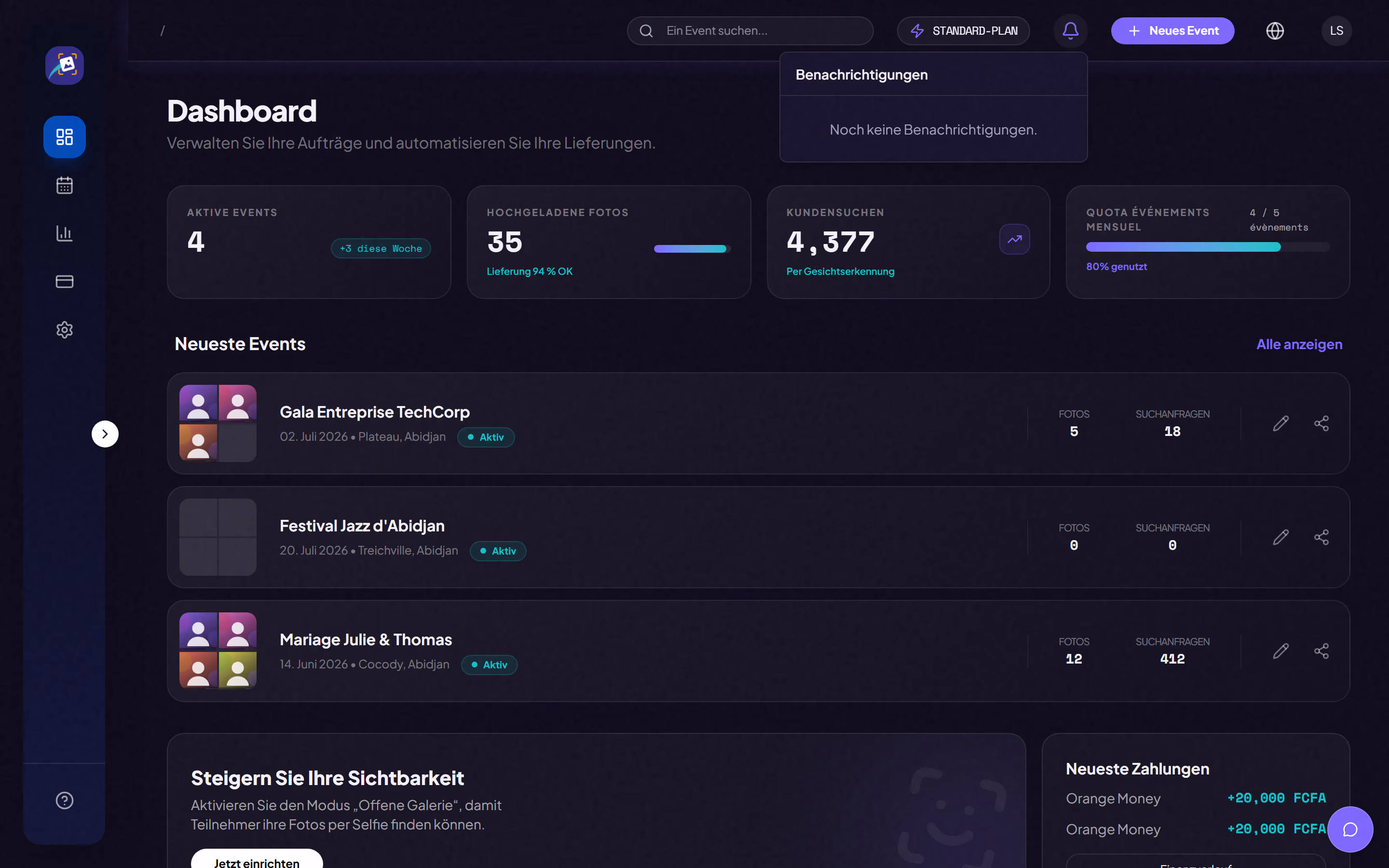 Screenshot of the SHAREFT interface